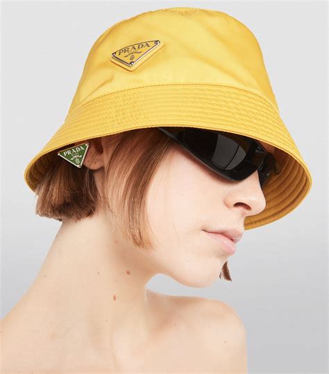 prada yellow beanie|Prada bucket hat men.